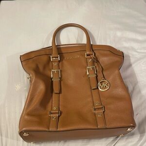 Michael Kors Brown Leather Dome Tote